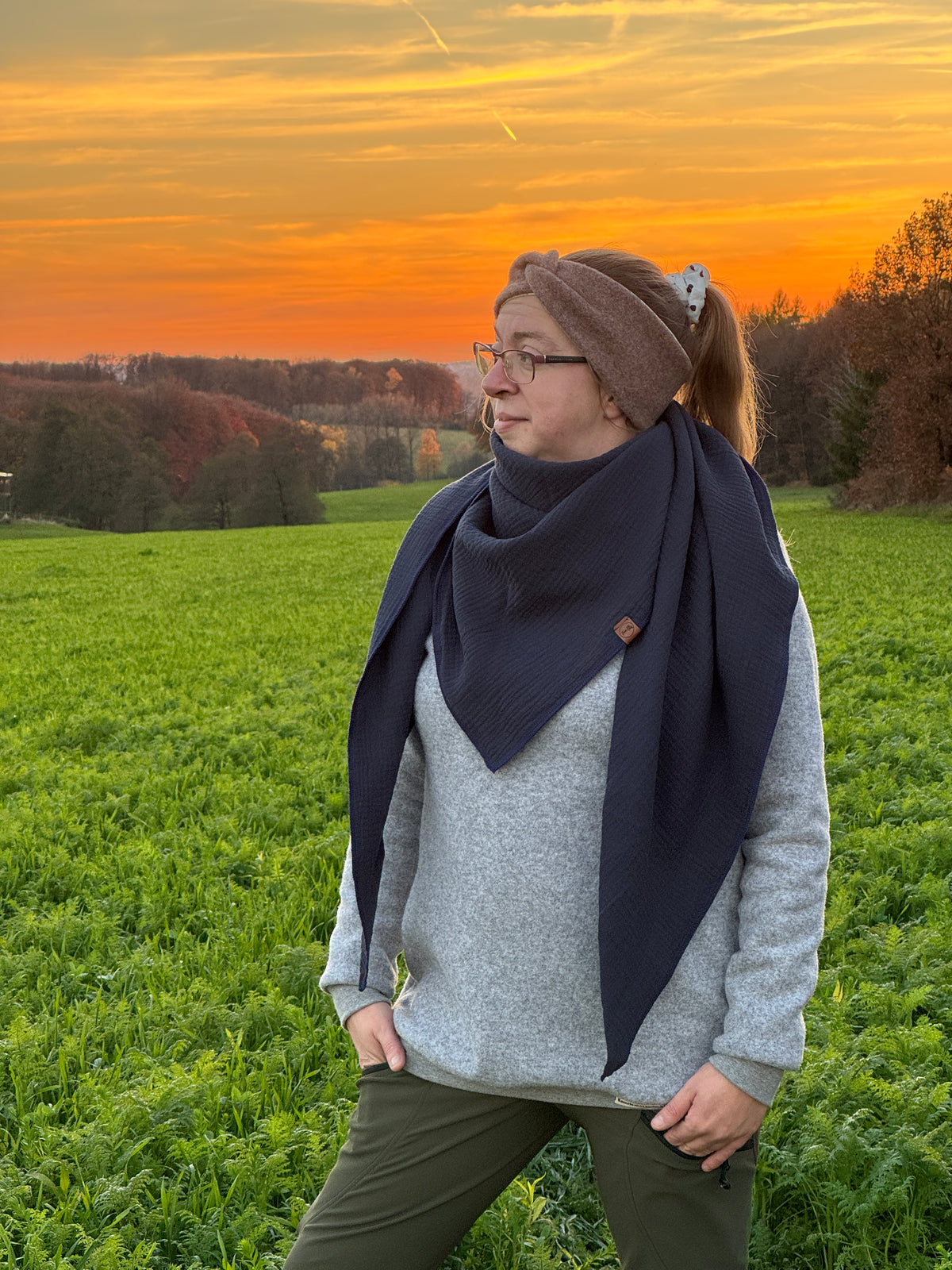 XXL Halstuch Dunkelblau