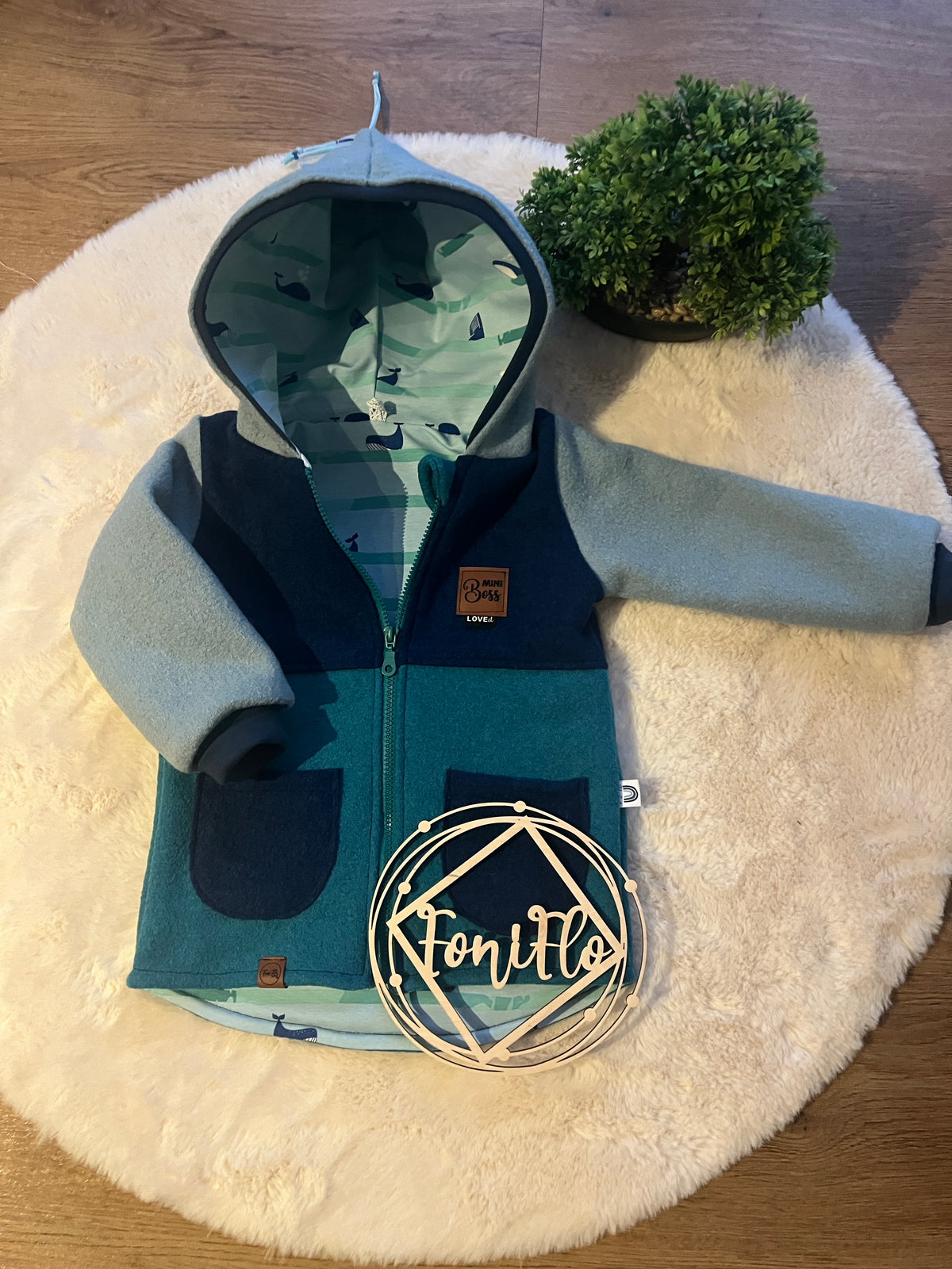 Walkjacke Petrol/Blau Wal Gr. 104