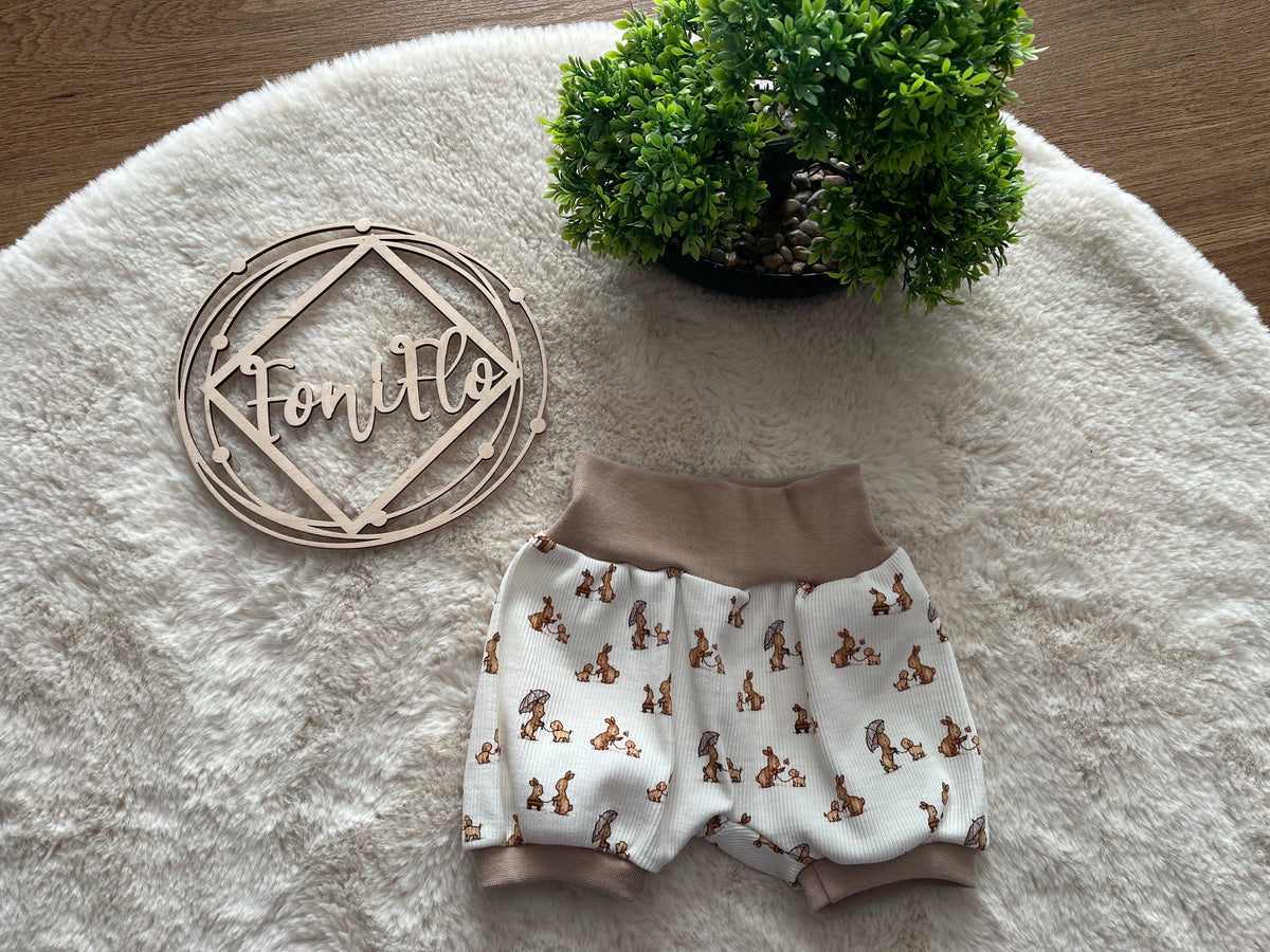 Kurze Sommer Pumphose Rippjersey Hase Gr. 68/74