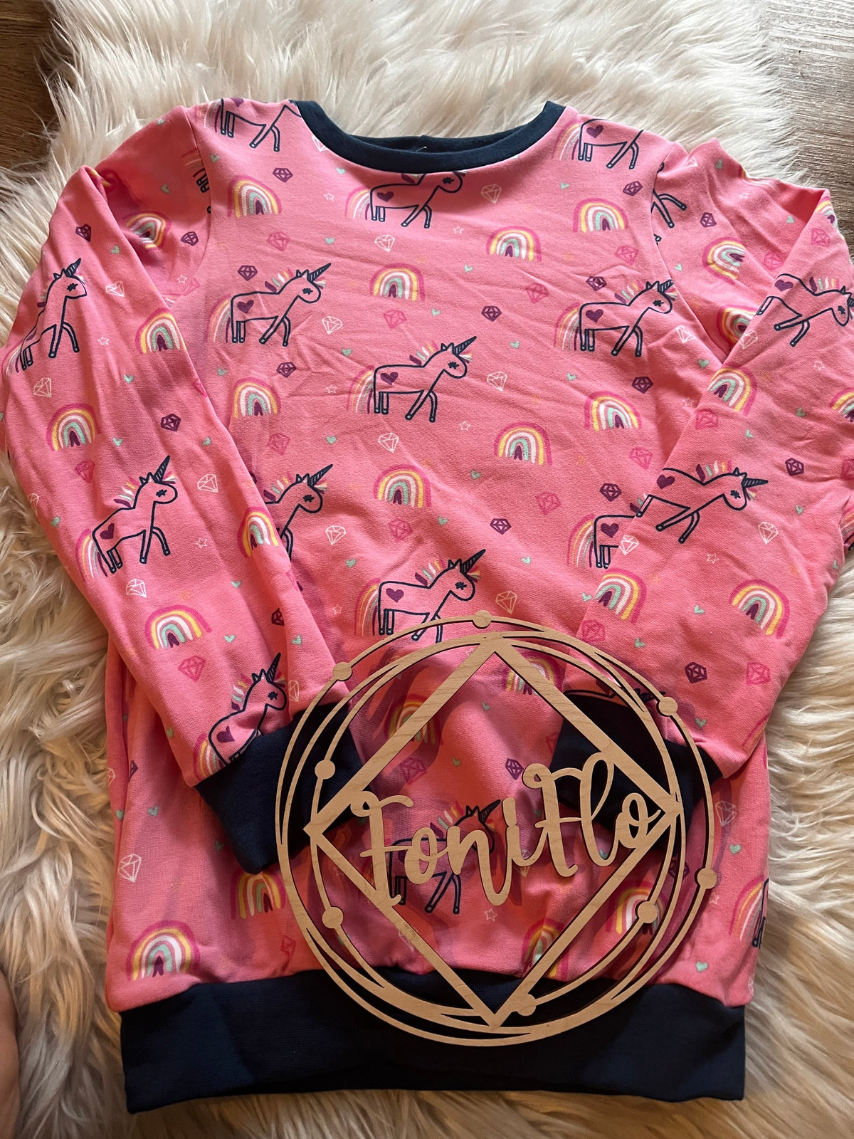 Pullover pink Einhorn Gr. 122/128